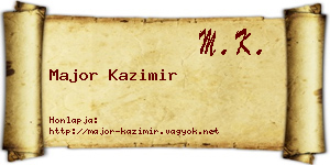 Major Kazimir névjegykártya